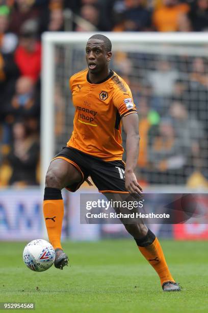 Willy Boly of Wolverhampton Wanderers in action during the Sky Bet Championship match between Wolverhampton Wanderers and Sheffield Wednesday at...