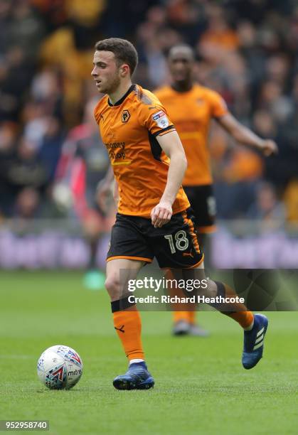 Diogo Jota of Wolverhampton Wanderers in action during the Sky Bet Championship match between Wolverhampton Wanderers and Sheffield Wednesday at...