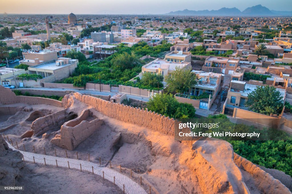 Cityscape At Sunset, Meybod, Yazd Province, Iran