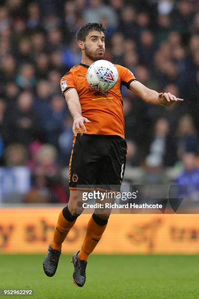 Ruben Neves of Wolverhampton Wanderers in action during the Sky Bet Championship match between Wolverhampton Wanderers and Sheffield Wednesday at...