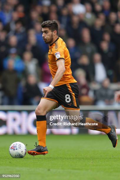 Ruben Neves of Wolverhampton Wanderers in action during the Sky Bet Championship match between Wolverhampton Wanderers and Sheffield Wednesday at...