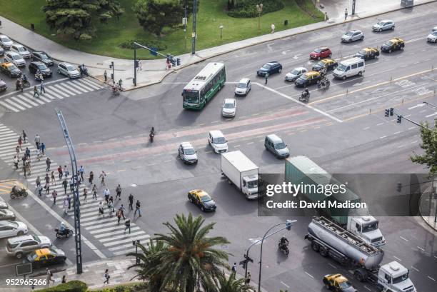 intersection in downtown buenos aires, argentina - truck turning stock pictures, royalty-free photos & images