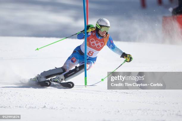 Veronika Velez Zuzulova of Slovakia in action during the Alpine Skiing - Ladies' Slalom competition at Yongpyong Alpine Centre on February 16, 2018...