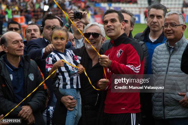 Rafael Marquez of Atlas during his tribute prior the 17th round match between Pachuca and Atlas as part of the Torneo Clausura 2018 Liga MX at...