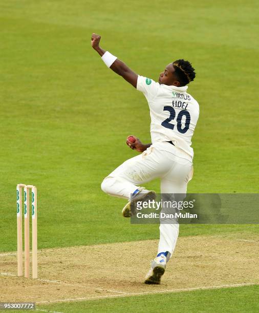Fidel Edwards of Hampshire bowls during day four of the Specsavers County Championship Division One match between Hampshire and Essex at Ageas Bowl...