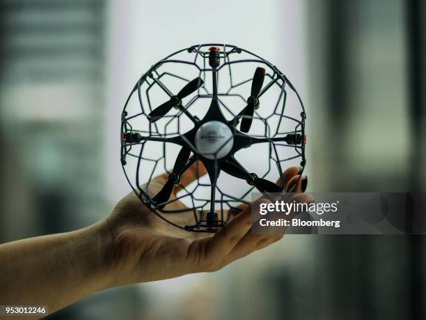 Spin Master Corp. Air Hog brand Supernova toy is held up for a photograph at the company's headquarters in Toronto, Ontario, Canada on Tuesday, April...