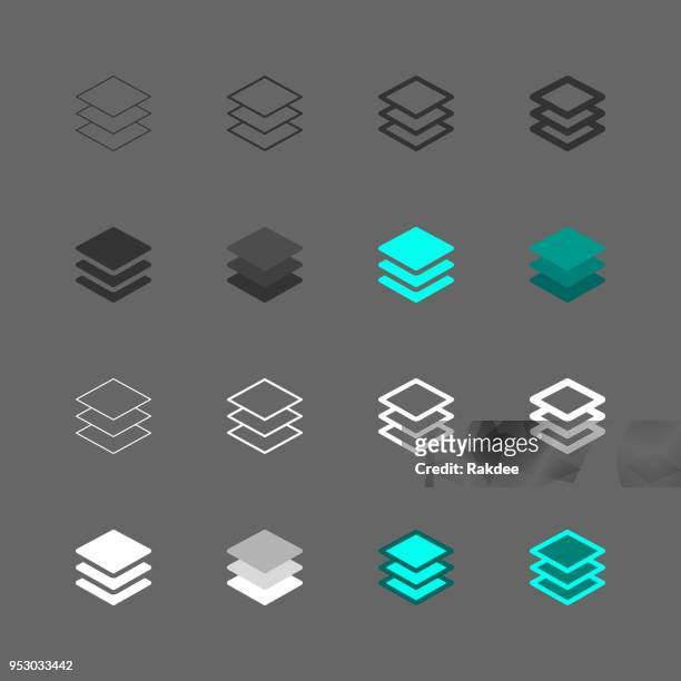 layer icon - multi series - multi layered effect stock illustrations