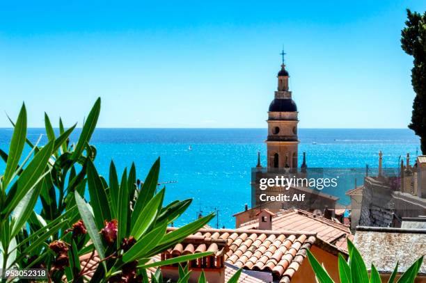 view of menton, french riviera, france - french riviera stock pictures, royalty-free photos & images