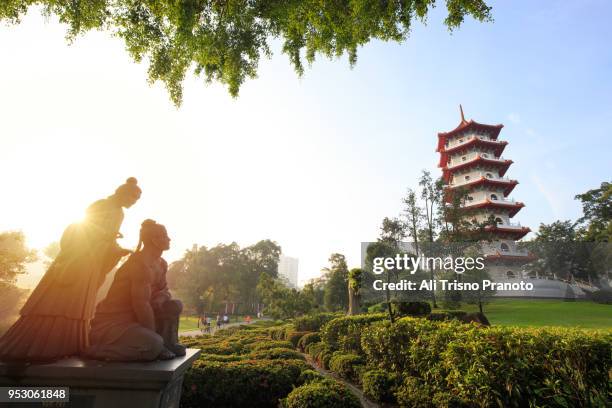 chinese garden in singapore - chinese-gardens-singapore stock pictures, royalty-free photos & images