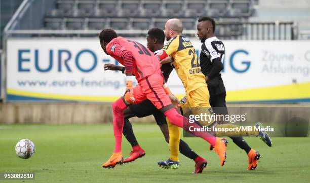 Eupen , Belgium / Kas Eupen v Sporting Lokeren / "nBabacar NIASSE - Moussa WAGUE - Steve DE RIDDER - Silas GNAKA"nFootball Jupiler Pro League 2017 -...