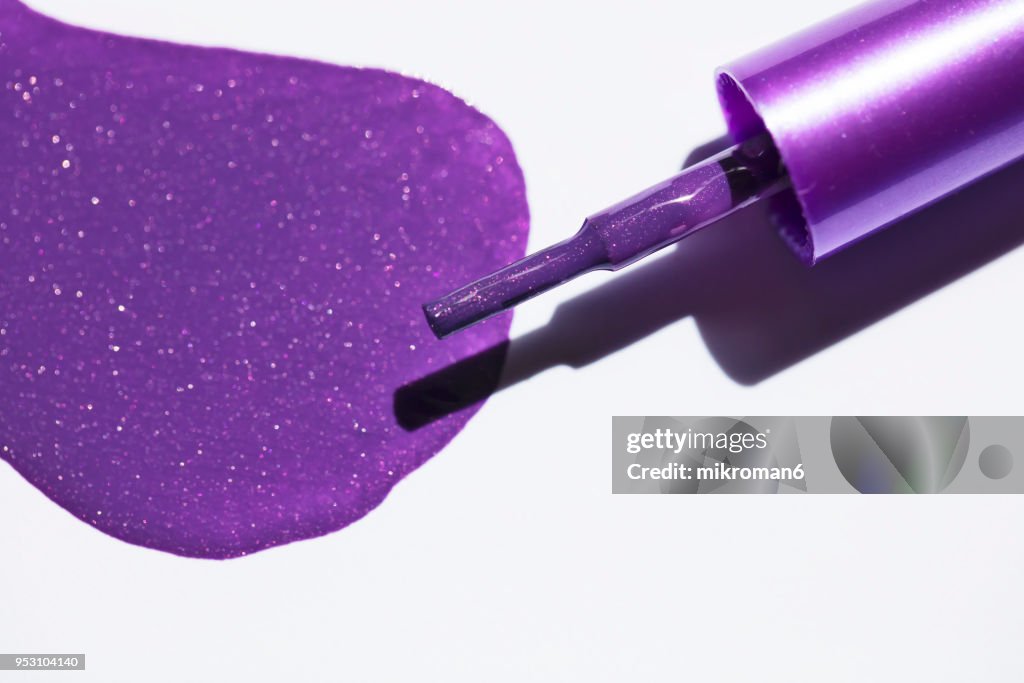 Purple nail varnish, nail polish