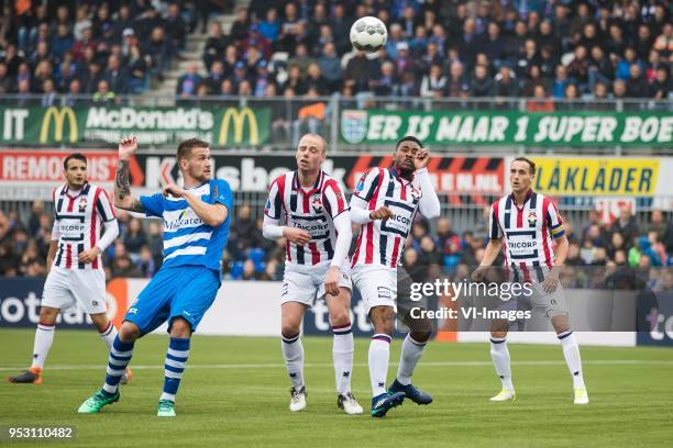 Pedro Chirivella of Willem II, Piotr Parzyszek of PEC Zwolle, Elmo Lieftink of Willem II, Giliano Wijnaldum of Willem II, Freek Heerkens of Willem II...