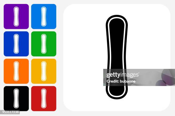 snowboard icon square button set - snowboarding stock illustrations