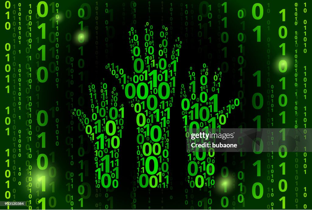 Raised Hands Binary Code Vector Pattern Background High-Res Vector ...