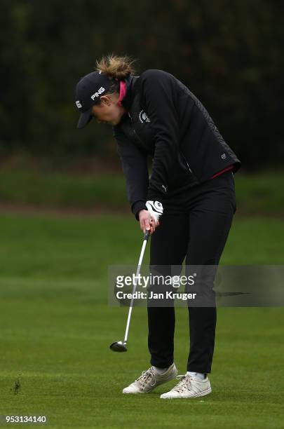 Ellie Brown of Barnham Broom GC in action during the WPGA One Day Series at Little Aston Golf Club on April 30, 2018 in Sutton Coldfield, England.