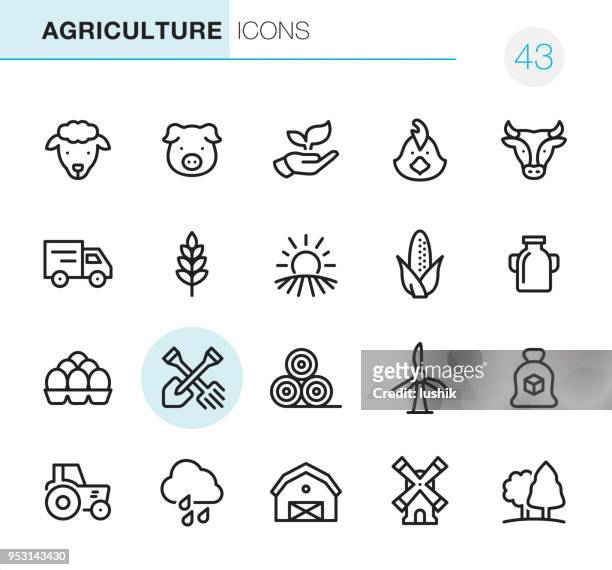 landwirtschaft und -perfect pixel icons - windkraftanlage stock-grafiken, -clipart, -cartoons und -symbole