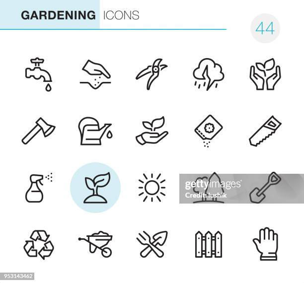 gartenarbeit - pixel perfect icons - gartenhandschuh freisteller stock-grafiken, -clipart, -cartoons und -symbole