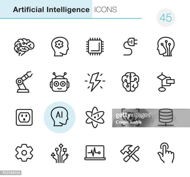 人工知能 - ピクセル完璧なアイコン - エレクトロニクス産業点のイラスト素材／クリップアート素材／マンガ素材／アイコン素材