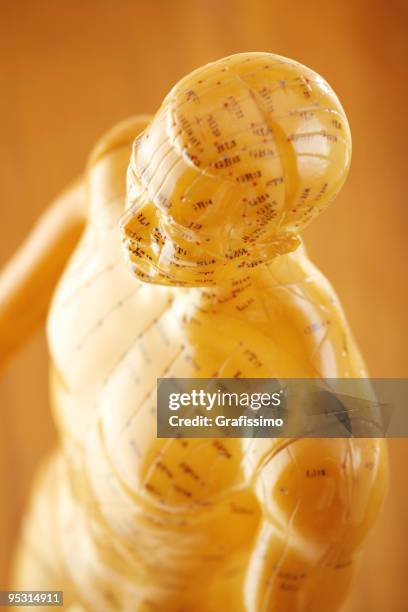 acupuncture male model - accupunctuurpop stockfoto's en -beelden