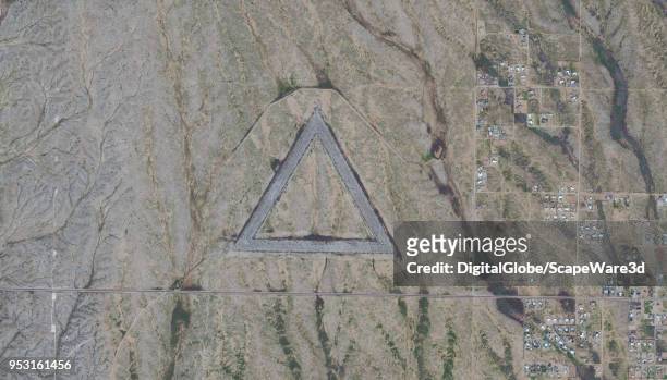 DigitalGlobe via Getty Images imagery of the giant triangle in Whittmann, Arizona.