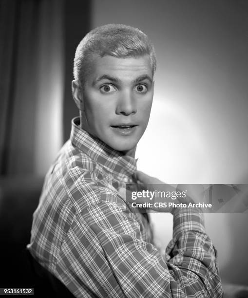 Portrait of Dwayne Hickman . He performs on the CBS television comedy series, The Many Loves of Dobie Gillis. June 19, 1959. Los Angeles, CA.