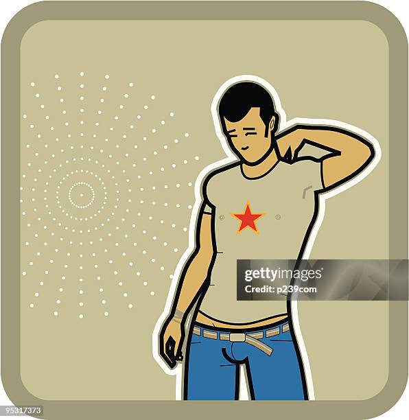 young man standing - gay men stock illustrations