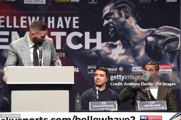 Tony Bellew speaks during the press conference at the Echo Arena, Liverpool.