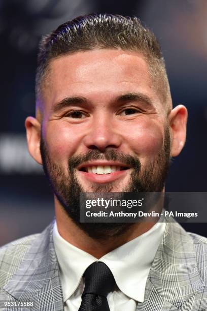 Tony Bellew speaks during the press conference at the Echo Arena, Liverpool.