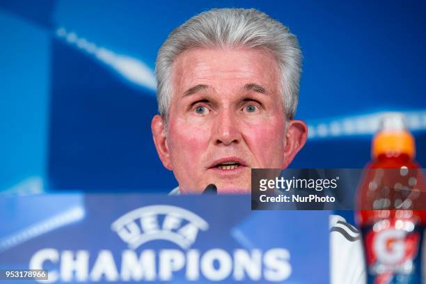 Bayern Múnich coach Jupp Heynckes during press conference day before UEFA Champions League semi finals match between Real Madrid and Bayern Múnich at...