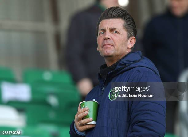 Dublin , Ireland - 30 April 2018; Republic of Ireland women's head coach Colin Bell prior to the SSE Airtricity League Premier Division match between...