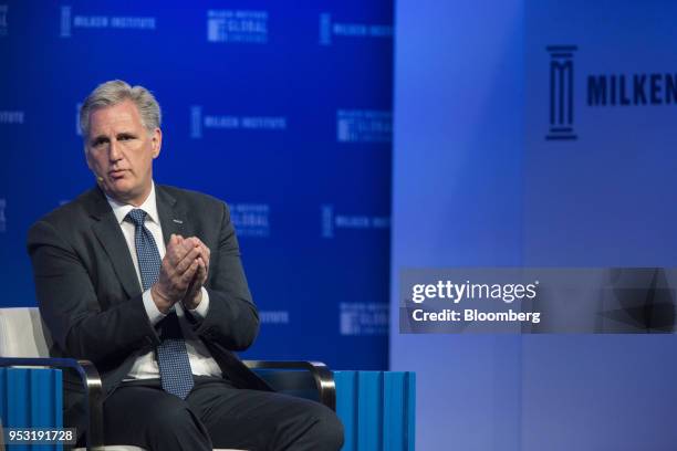 House Majority Leader Kevin McCarthy, a Republican from California, speaks during the Milken Institute Global Conference in Beverly Hills,...