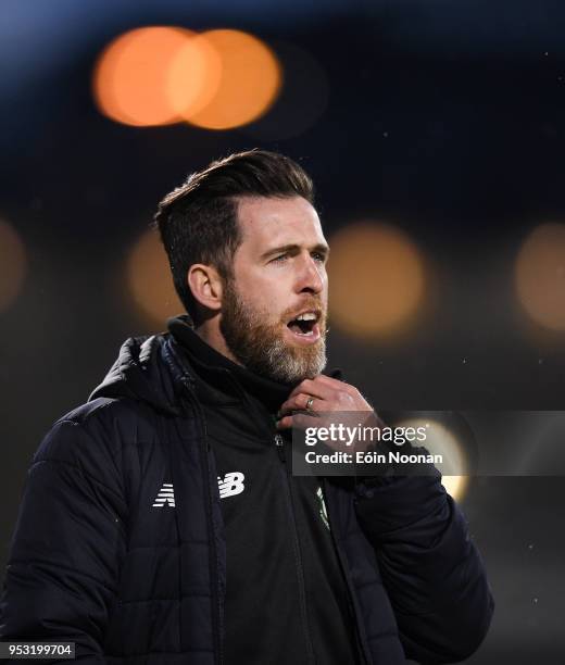 Dublin , Ireland - 30 April 2018; Shamrock Rovers manager Stephen Bradley during the SSE Airtricity League Premier Division match between Shamrock...