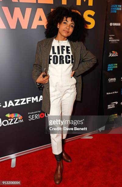 Esperanza Spalding attends the Jazz FM Awards 2018 at Shoreditch Town Hall on April 30, 2018 in London, England.