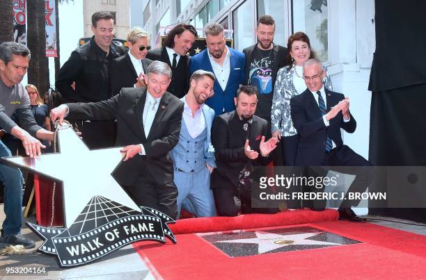 Members of boy band *NSYNC receive a Star on the Hollywood Walk of Fame on April 30 in Hollywood.