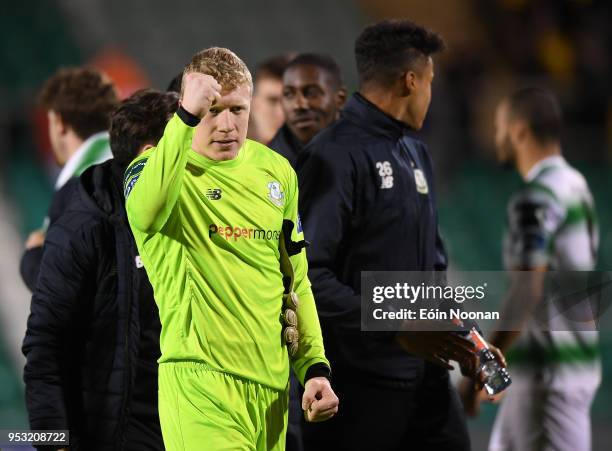 Dublin , Ireland - 30 April 2018; Kevin Horgan of Shamrock Rovers celebrates following the SSE Airtricity League Premier Division match between...