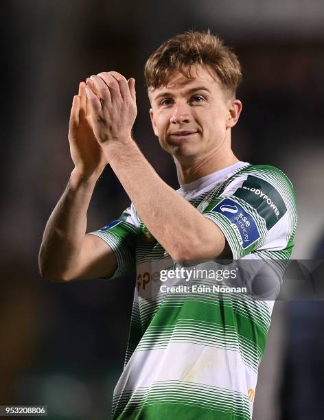 Dublin , Ireland - 30 April 2018; Ronan Finn of Shamrock Rovers acknowledges the supporters following the SSE Airtricity League Premier Division...