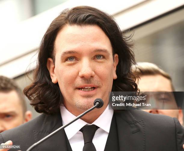 Chasez attends the ceremony honoring NSYNC with a Star on The Hollywood Walk of Fame held on April 30, 2018 in Hollywood, California.