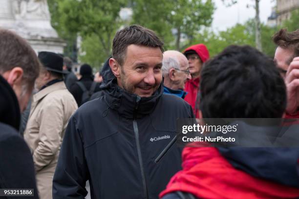 French anti-capitalist party NPA leader Olivier Besancenot takes part in a rally in support of social struggles organized by left-wing political...