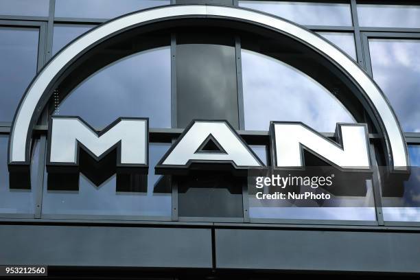 The logo of the German mechanical engineering company MAN is seen in Munich.