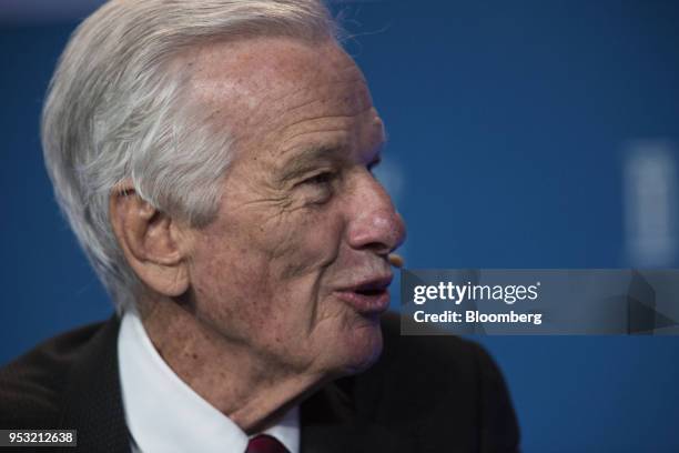 Jorge Paulo Lemann, co-founder of 3G Capital Inc., speaks during the Milken Institute Global Conference in Beverly Hills, California, U.S., on...