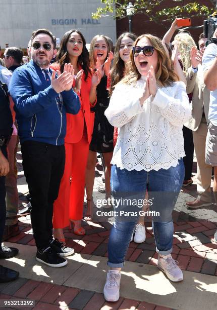 Ben Falcone and Melissa McCarthy attend the "Life Of The Party" Auburn Tour at Auburn University on April 30, 2018 in Auburn, Alabama.