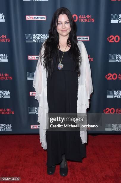Amy Lee of Evanescence attends Live Nation's celebration of the 4th annual National Concert Week at Live Nation on April 30, 2018 in New York City.