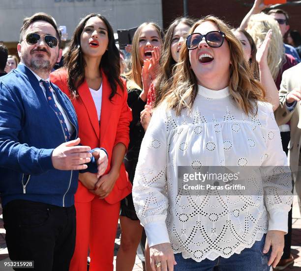 Ben Falcone and Melissa McCarthy attend the "Life Of The Party" Auburn Tour at Auburn University on April 30, 2018 in Auburn, Alabama.