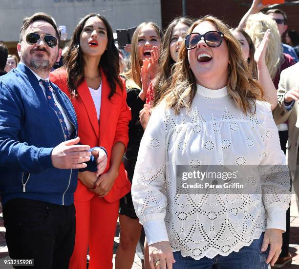 Ben Falcone and Melissa McCarthy attend the "Life Of The Party" Auburn Tour at Auburn University on April 30, 2018 in Auburn, Alabama.