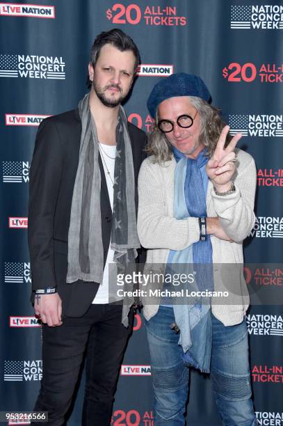 Musicians Jesse Triplett and Ed Roland of Collective Soul attend Live Nation's celebration of the 4th annual National Concert Week at Live Nation on...
