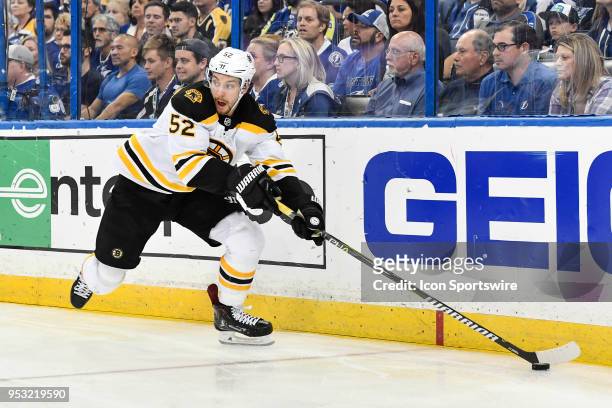 Boston Bruins center Sean Kuraly during the third period of an NHL Stanley Cup Eastern Conference Playoffs game between the Boston Bruins and the...