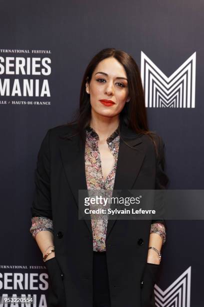 Actress Sofia Essaidi attends Series Mania Lille Hauts de France festival day 4 photocall on April 30, 2018 in Lille, France.