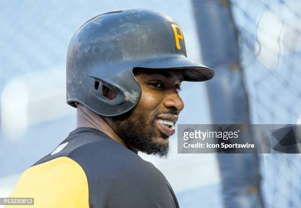 Pittsburgh Pirates right fielder Gregory Polanco at warm ups before a MLB game between the Washington Nationals and the Pittsburgh Pirates on April...