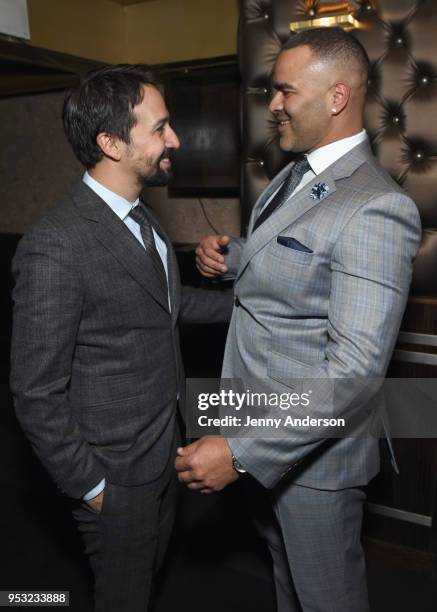 Lin-Manuel Miranda and Christopher Jackson attend The Eugene O'Neill Theater Center's 18th Annual Monte Cristo Award Honoring Lin-Manuel Miranda at...