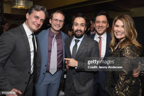 Nicholas Rohlfing, Jeff Bowen, Lin-Manuel Miranda, Michael Berresse, and Heidi Blickenstaff attend The Eugene O'Neill Theater Center's 18th Annual...